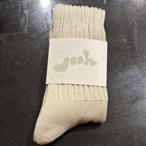 Joah Brown Neutral Cream Ribbed slouch Socks NWT sold Out!